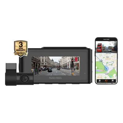 Road Angel Halo Play 4K Dual Dash Cam with 3.2" Screen, Parking Mode & Quick Release mounting (B-Stock)